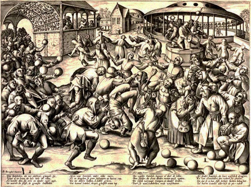 “Feast of Fools,” 1559, engraving by Pieter Van der Heyden after Brueghel