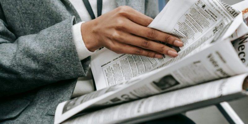 person reading on the train